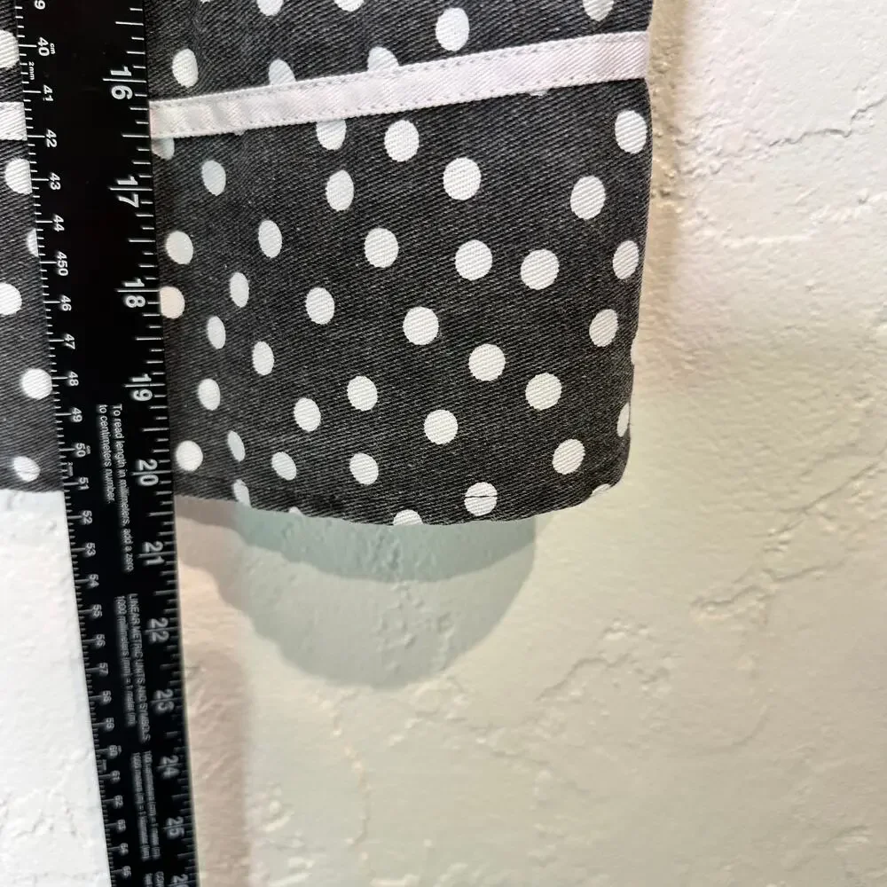 Polka Dot Half Apron Black White Pink Retro Cottage